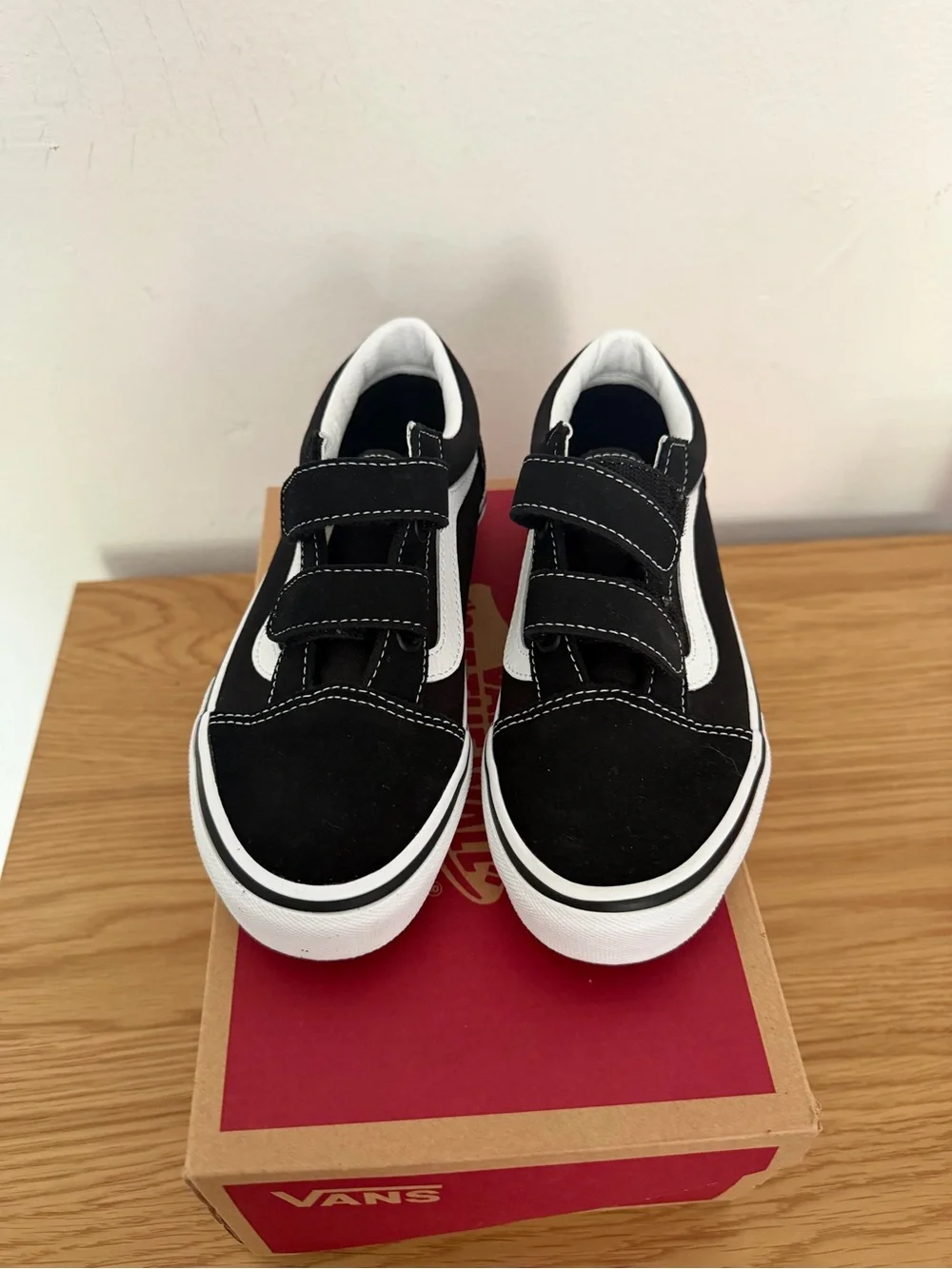 Vans Kids Black & White Triple Velcro Old Skool Sneakers